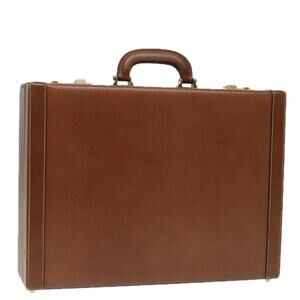LOEWE Anagram Attache Case Trunk Leather Brown Gold